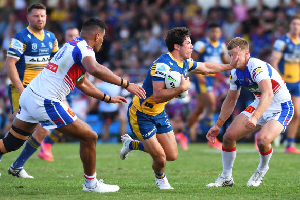 Mitchell Moses has scored the Eels second try of the day at Rockhampton.