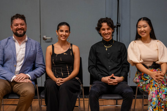 Composers Martin Cheney, Katia Geha, Kleahos Murphy and Christine Pan.