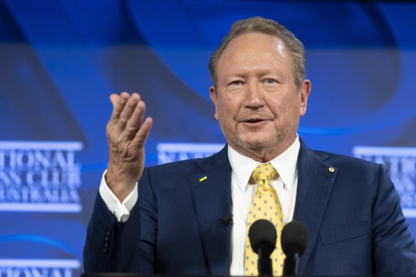 Chairman and founder of Fortescue, Andrew Forrest.