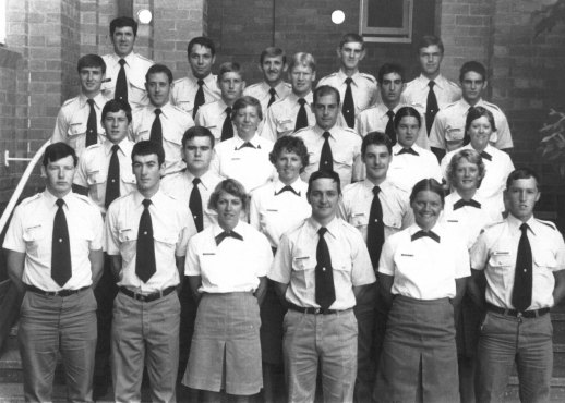 Peter Hart (front row left) with his Police Academy class.