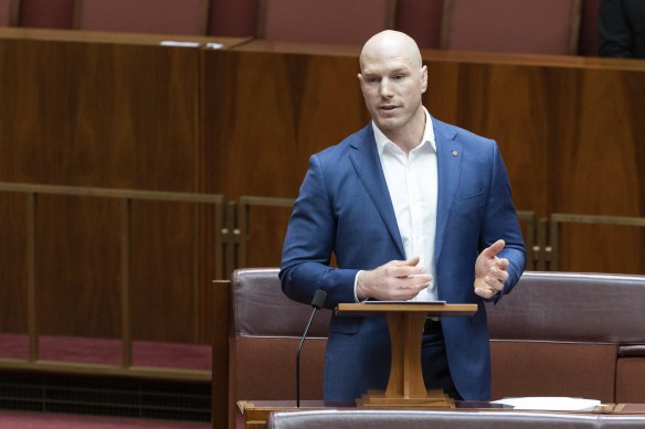 Independent senator David Pocock raised eyebrows when he swore while speaking passionately on climate change.