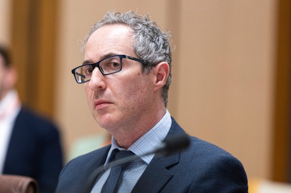 Department of Communications first assistant secretary Sam Grunhard at the nquiry on Tuesday.