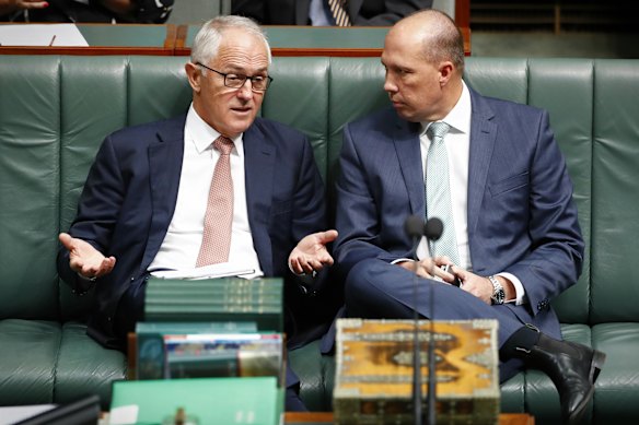 Malcolm Turnbull and Peter Dutton pictured in 2017.