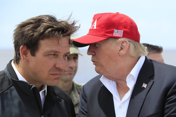 Ron DeSantis (left) and Donald Trump. 