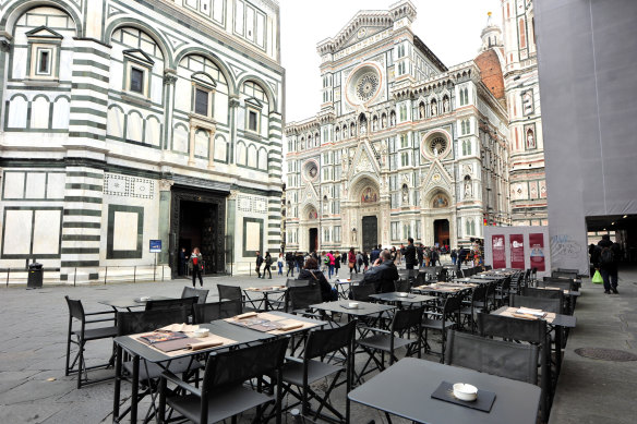 Officials hope the technology will help bring visitors back to the historic Duomo in Florence, which has been scarce for months due to lockdown measures.