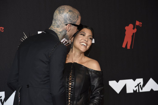 Kourtney and fiance Travis Barker at last year’s MTV Video Music Awards.