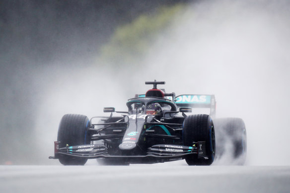 Lewis Hamilton qualified on pole in masterful style in the wet.