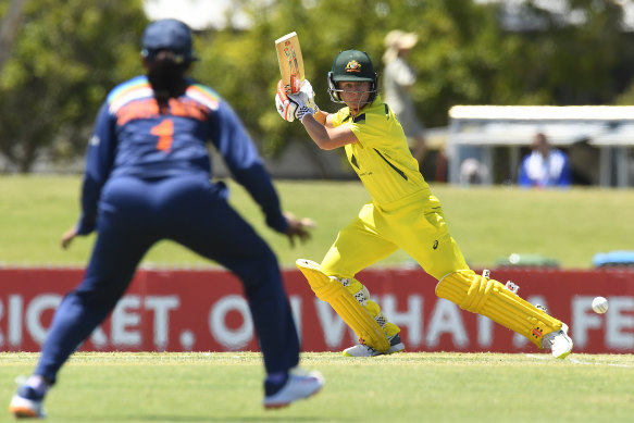 Beth Mooney during Sunday’s one-day clash with India in Mackay.