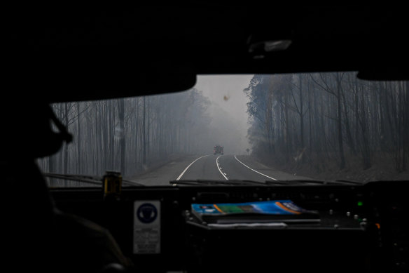 A view of the Princes Highway from the ADF convoy 