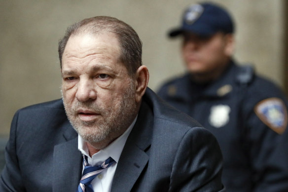 Harvey Weinstein departs a Manhattan courthouse during his rape trial in New York in February, 2020. He is appealing his conviction and 23-year prison sentence.