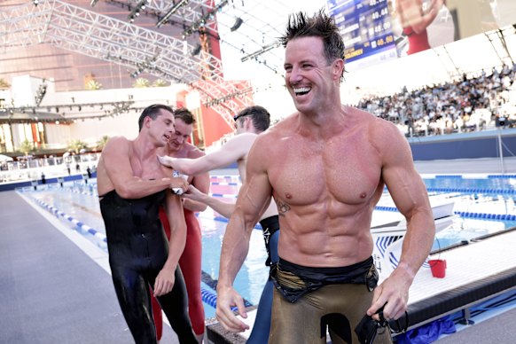 James Magnussen after the 100m freestyle at the Enhanced Games.