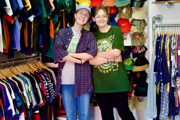 Jessica (left) and Sarah (right) at Cool Cats Vintage in Mt Lawley.