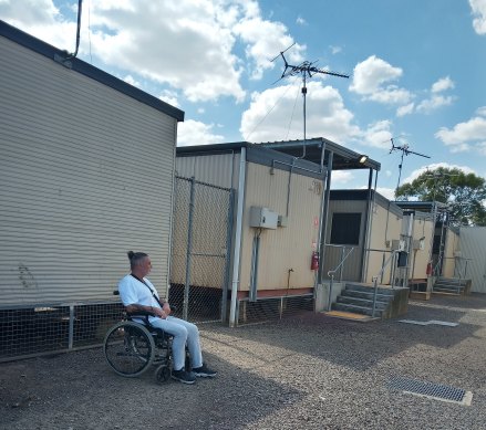 Gary Lewer has used a wheelchair for years after slipping in detention. 