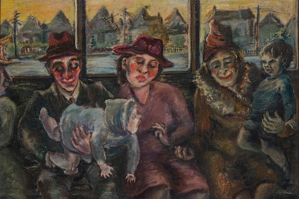 Yvonne Boyd, Melbourne tram, 1944.