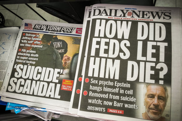 Front pages and headlines of New York newspapers on Sunday, August 11.