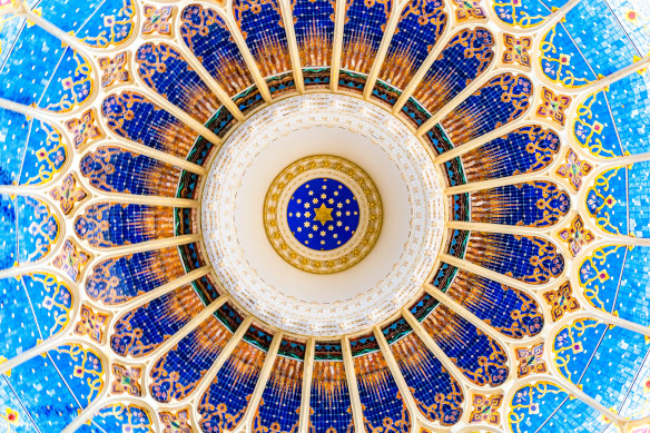 Kaleidoscopic dome at Szeged Synagogue.