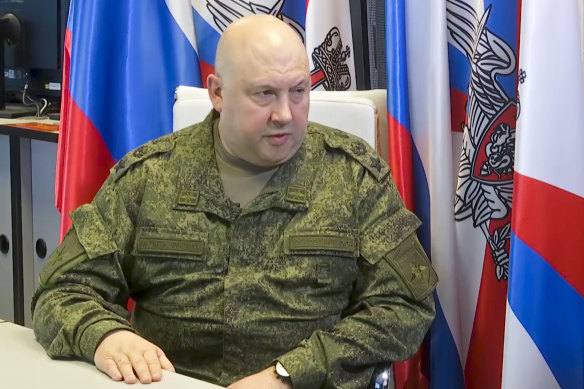General Sergei Surovikin in a still released by the Russian Defence Ministry Press Service.