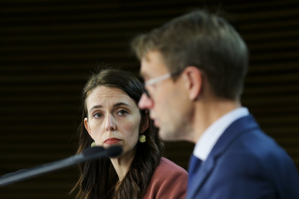 Director-General of Health Dr Ashley Bloomfield and Prime Minister Jacinda Ardern on Tuesday.