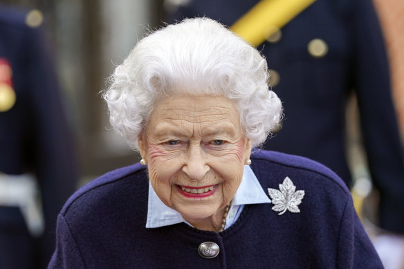 The Queen on one of her final public appearances last year.