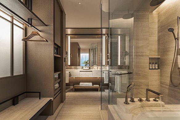 Eki Room walk-in wardrobe and en suite.