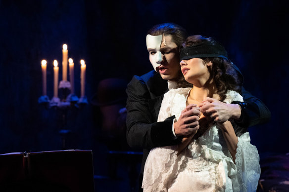 Josh Piterman and Amy Manford in the first production of The Phantom of the Opera to hit the Sydney Opera House.