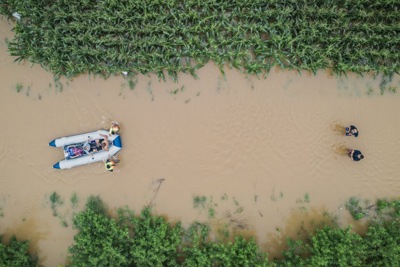 The floods have hit China’s most fertile regions. 