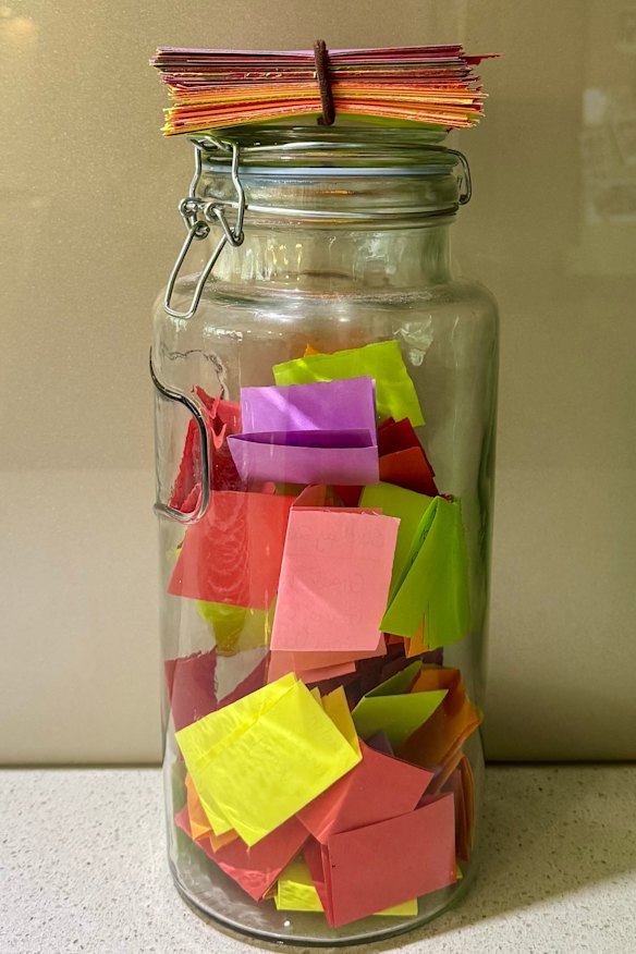 ...and on New Year’s Eve, when I emptied it and relived my joyful moments.