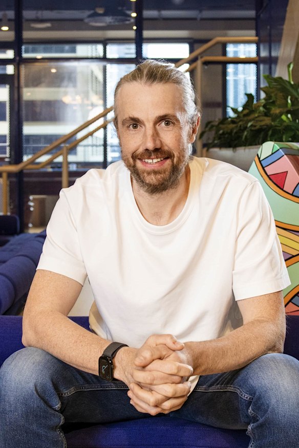 Atlassian CEO Mike Cannon-Brookes in the company’s new Melbourne office.