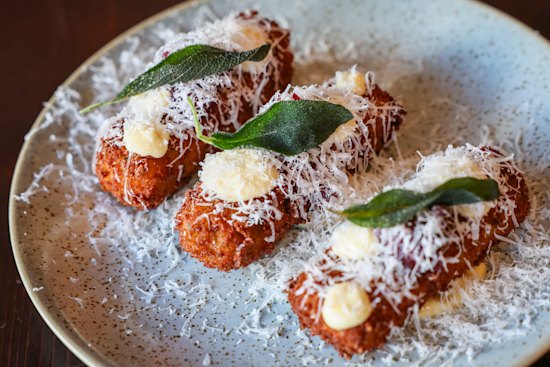 Wagyu shin and cheddar croquettes.