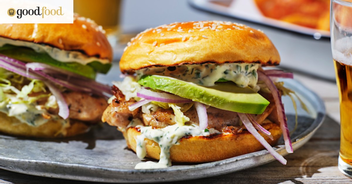 Adam Liaw’s grilled chicken ranch burger