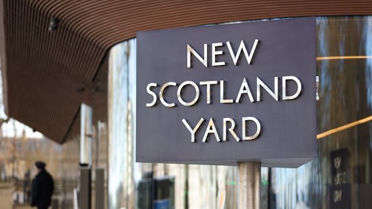 The New Scotland Yard headquarters of the Metropolitan Police in London.