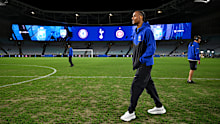 Joao Pedro of Chelsea inspects the pitch prior to the Sydney Super Cup match.