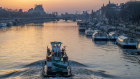 A boat on the Seine in Paris, which will serve as the venue for Olympic triathletes and distance swimmers.