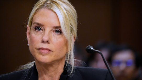 Attorney General Pam Bondi appears before a Senate Judiciary Committee oversight hearing on Capitol Hill in Washington, Tuesday, Oct. 7, 2025. (AP Photo/Mark Schiefelbein)