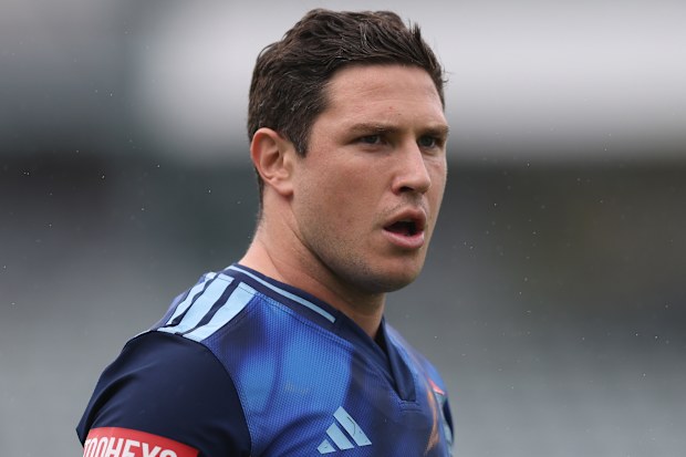 GOSFORD, AUSTRALIA - MAY 25: Mitchell Moses during the New South Wales Blues Men's State of Origin training session at Polytec Stadium on May 25, 2026 in Gosford, Australia. (Photo by Scott Gardiner/Getty Images)