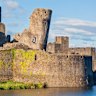Lean times at Caerphilly Castle’s South-East Tower.