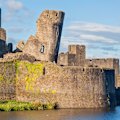 Lean times at Caerphilly Castle’s South-East Tower.
