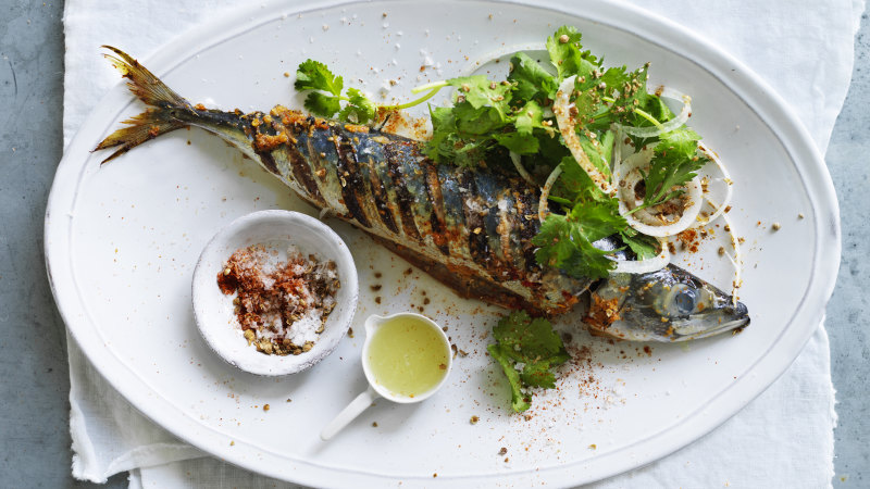 Karen Martini Recipe Grilled Whole Mackerel With Ginger Masala