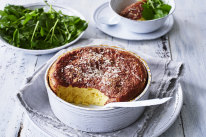 Danielle Alvarez’s garlic and three-cheese souffle.