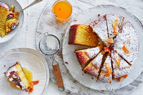 Mandarin and yoghurt cake with cardamom syrup.