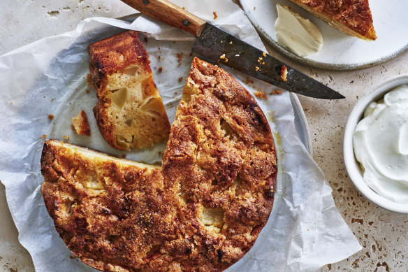 Adam Liaw’s apple and pear cake.