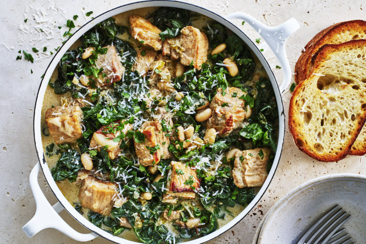 Adam Liaw’s pork and silverbeet stew.