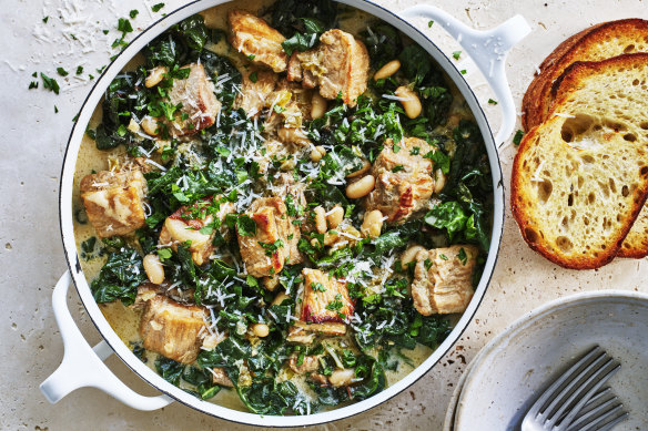Adam Liaw’s pork and silverbeet stew.