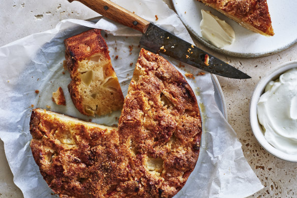 Adam Liaw’s apple and pear cake.