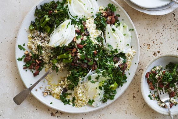 Danielle Alvarez’s toasted buckwheat salad with creamy feta and cumin dressing.