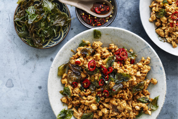 Adam Liaw’s black basil chicken is one of endless options to cook with chicken mince.