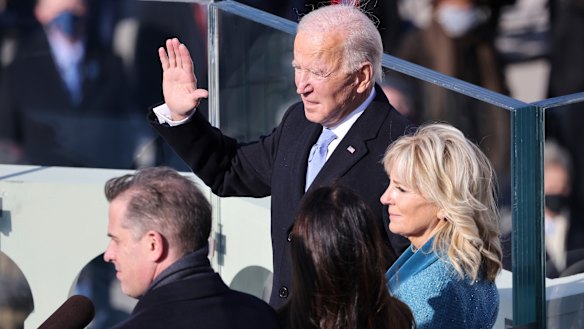 Joe Biden is sworn in as the 46th president of the United States by Chief Justice John Roberts.