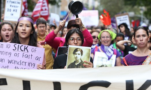 The International Women’s Day march in Sydney last year.