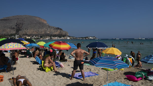 Mondello Beach, Palermo, Sicily.