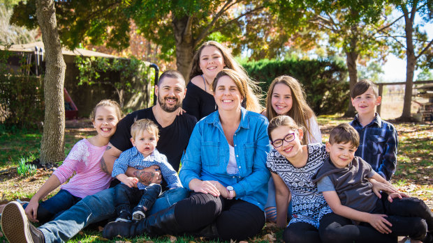 Georgina and her husband, Ethan, a miner, are from NSW. Their children are Paris, Mackenzie, Annabelle, Lucy, Lincoln, Phoenix and Thomas.